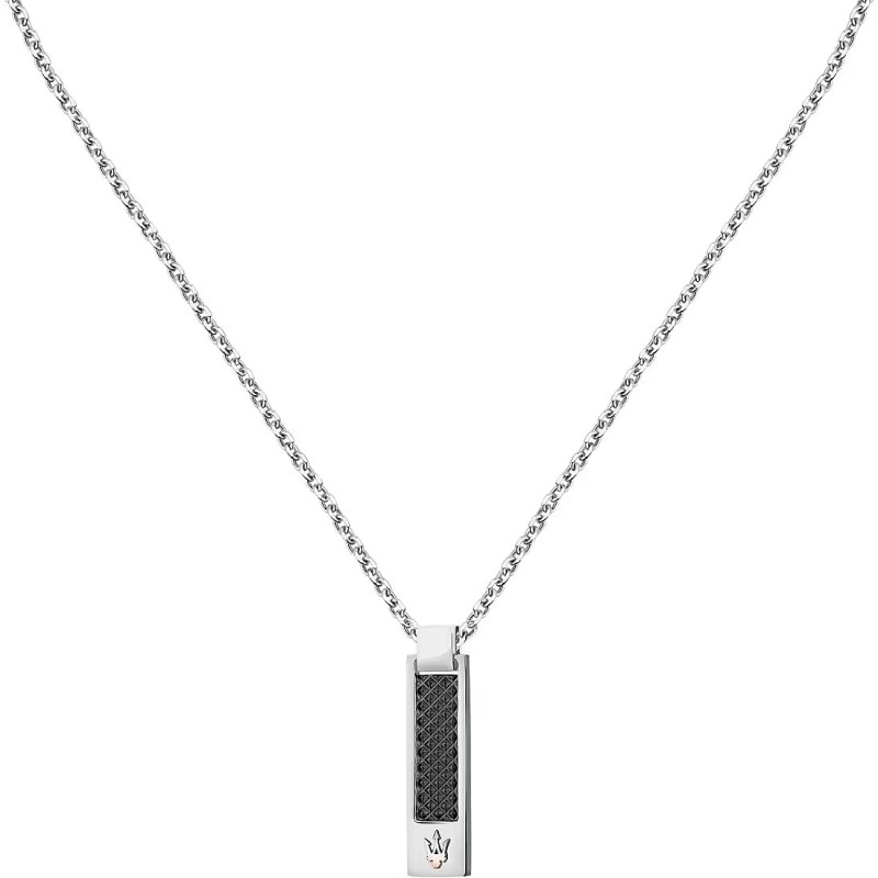 Collier Homme Maserati Iconic acier argenté et noir