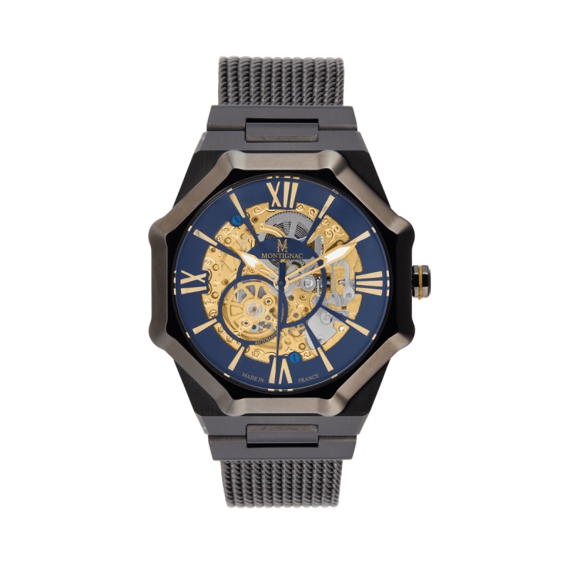 Montre Homme Montignac Automatique en acier noir