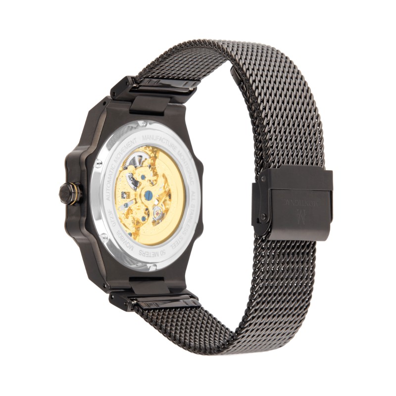 Montre Homme Montignac Automatique en acier noir