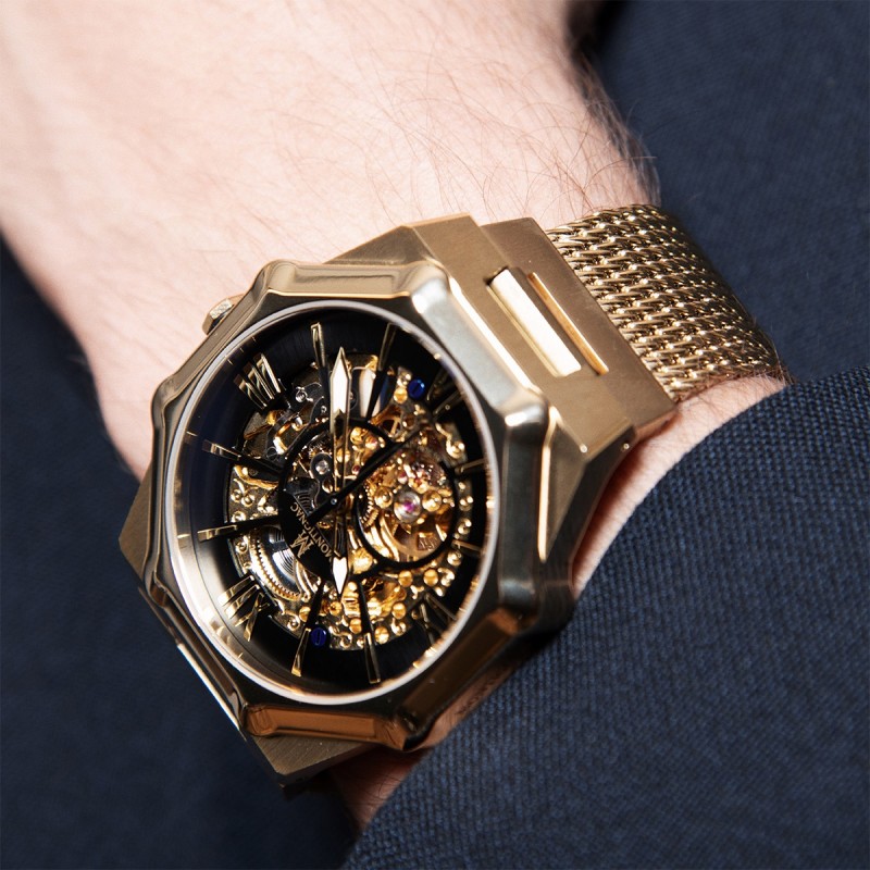 Montre Homme Montignac Automatique en acier doré