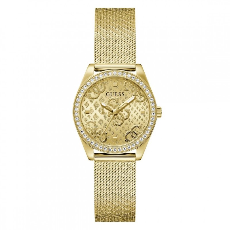 Montre femme Guess Boa en acier et maille milanaise dorée
