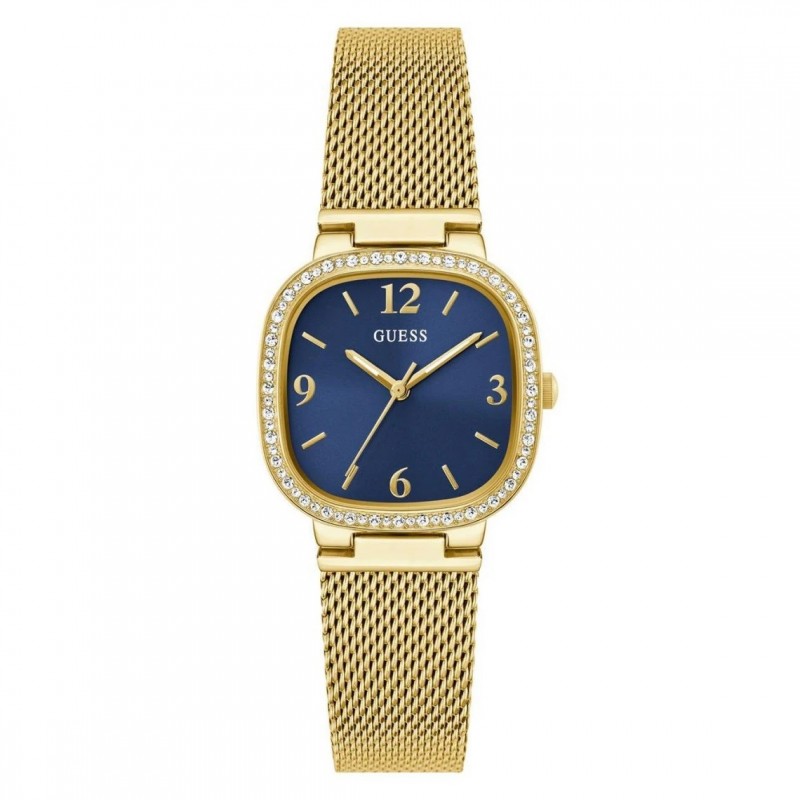 Montre femme Guess Tapestry en acier et maille milanaise dorée