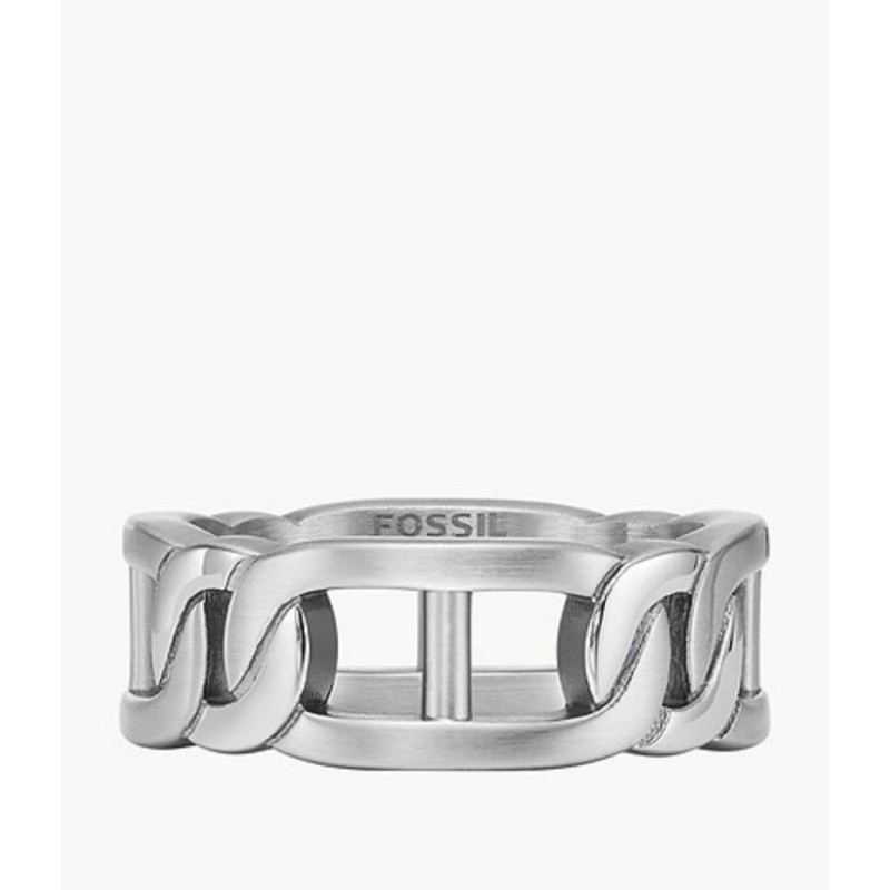 Bague mailles Homme Fossil en acier style maille gourmette