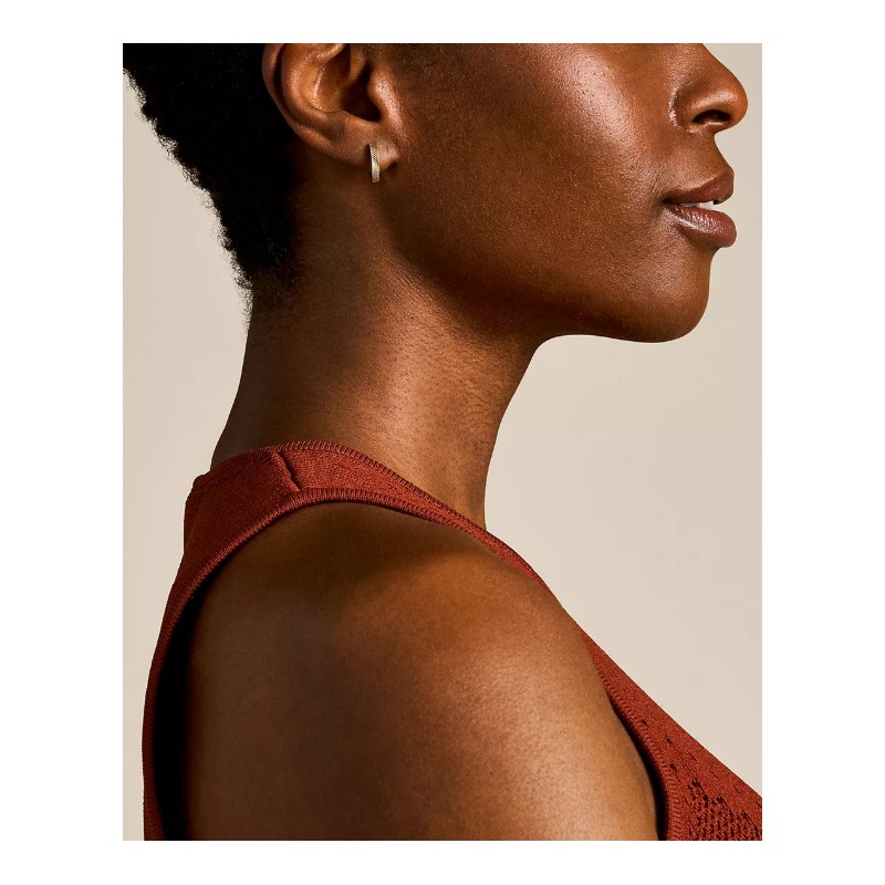 Créoles Femme Fossil Harlow linear Texture en acier doré