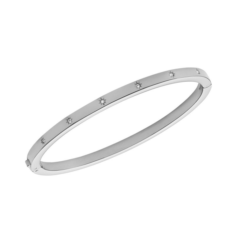 Bracelet jonc Femme Fossil Sadie Shine Bright en acier argenté