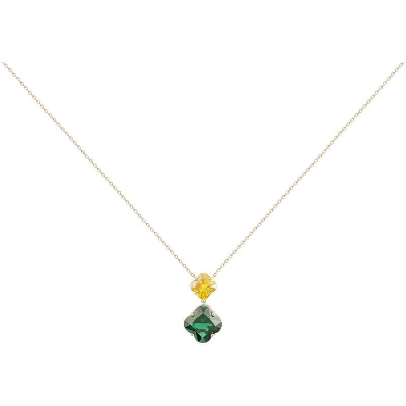 Collier Femme Griffe Rouge en plaqué or et oxydes de zirconium vert