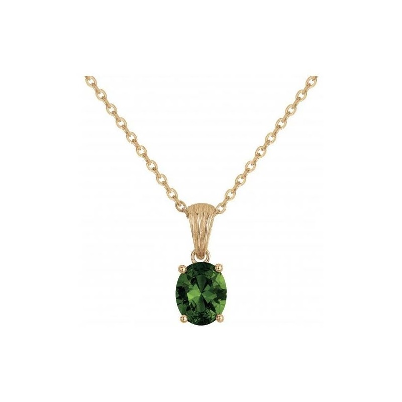 Collier FEMME GRIFFE ROUGE en plaqué or et oxyde de zirconium verte