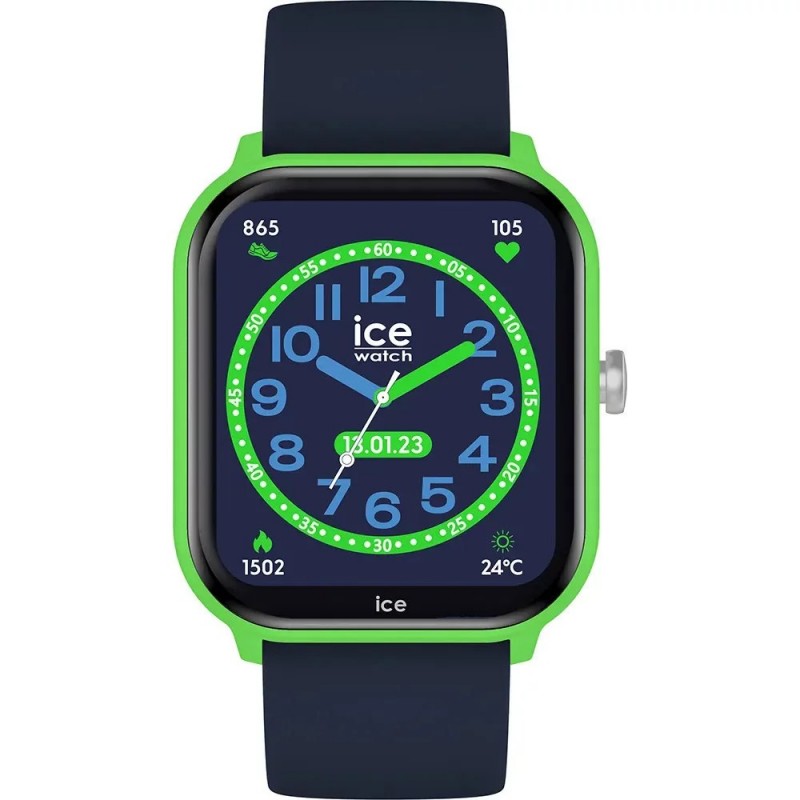 Montre connectée Ice Watch Smart 2.0 Junior Silicone noir et boîtier vert