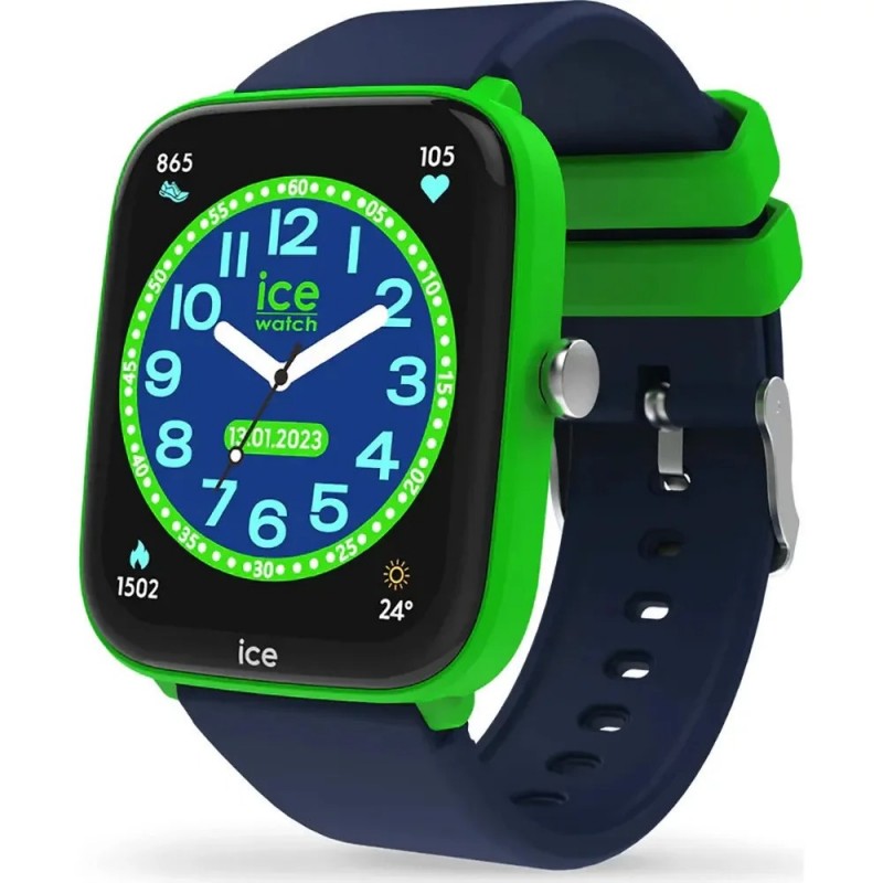 Montre connectée Ice Watch Smart 2.0 Junior Silicone noir et boîtier vert