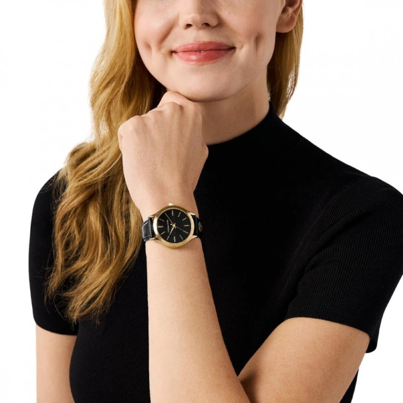 Montre Michael Kors femme Slim Runway en acier et bracelet noir