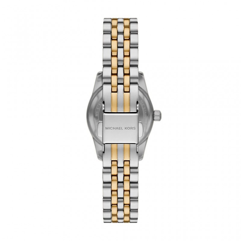 Montre Femme Michael Kors avec cadran blanc et bracelet en acier bicolore