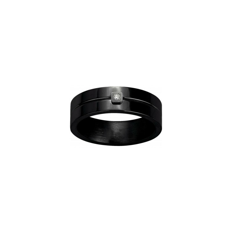 Bague Phebus en acier noir et diamant