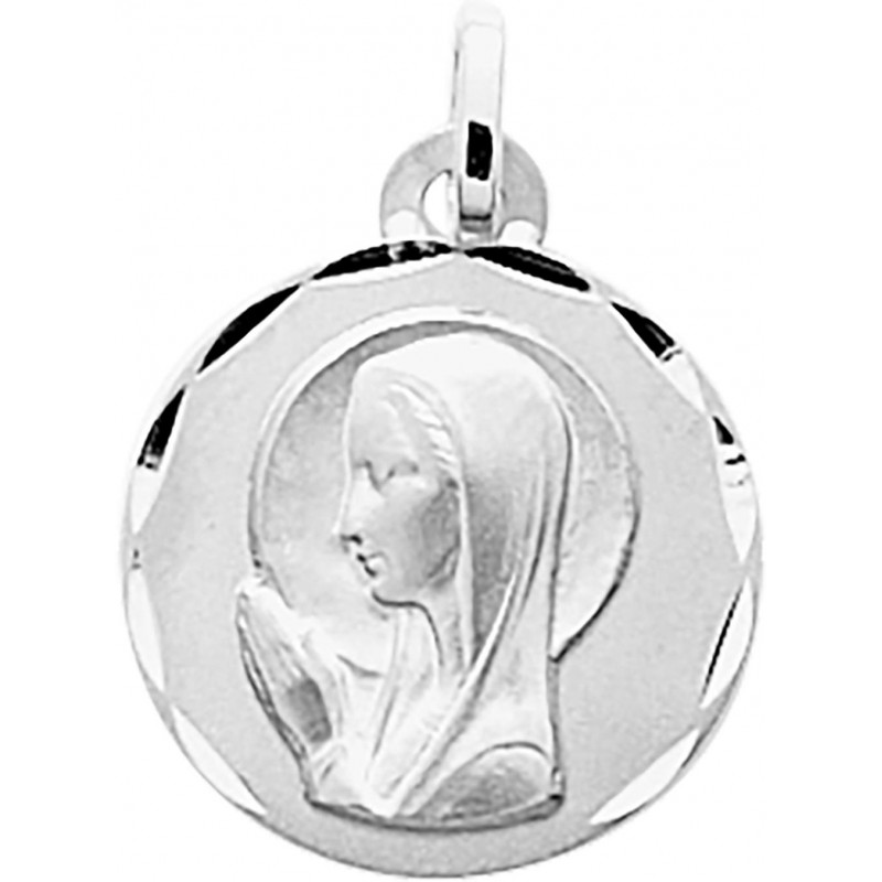 Pendentif Argent Carador médaille vierge contour ciselé