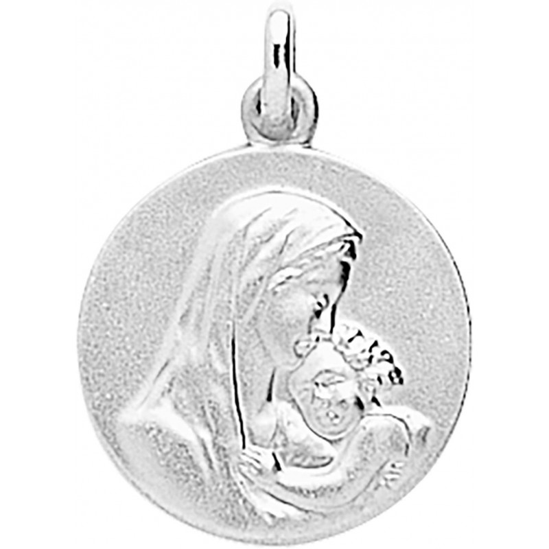 Pendentif Argent Carador médaille vierge et l'enfant