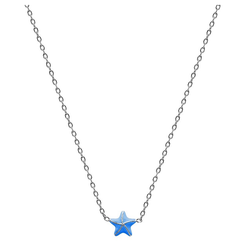 Collier Enfant Argent Carador - étoile de mer bleu