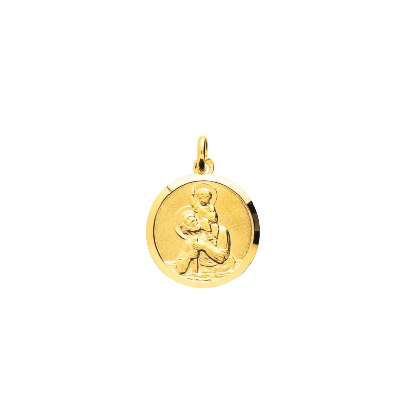 Pendentif Carador PlaquéOr - médaille saint christophe