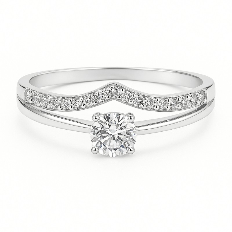 Bague fantaisie femme - Carador - En Or blanc, avec oxydes de zirconium