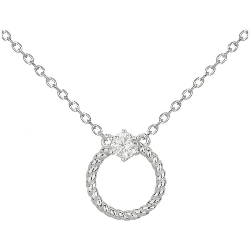 Collier Carador Femme - Argent cercle et oxyde de zirconium