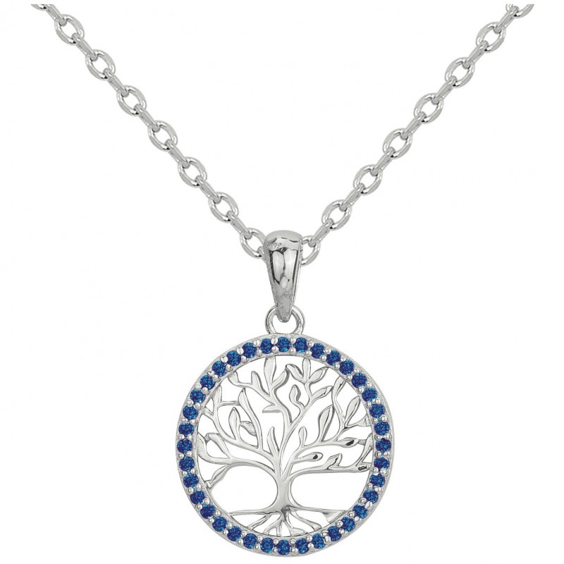 Collier Carador Femme - Argent et Oxydes de zirconium bleu