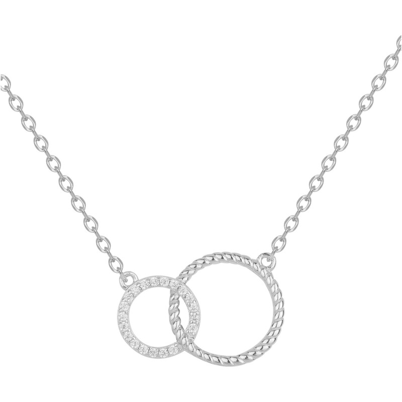 Collier Carador Femme - Argent et Oxydes de zirconium  - Doubles cercles