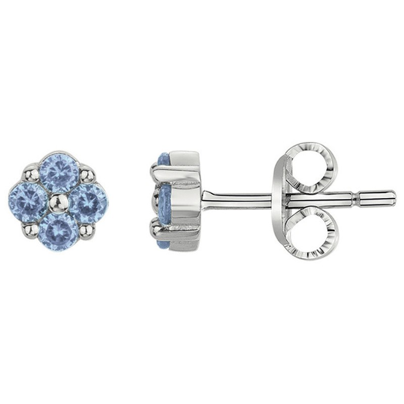 Boucles d'oreilles Carador - Argent et oxydes de zirconium bleu