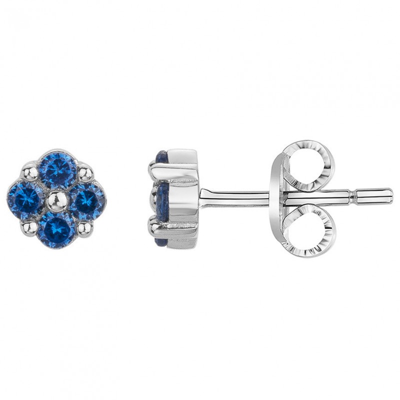 Boucles d'oreilles Carador - Argent et oxydes de zirconium bleu