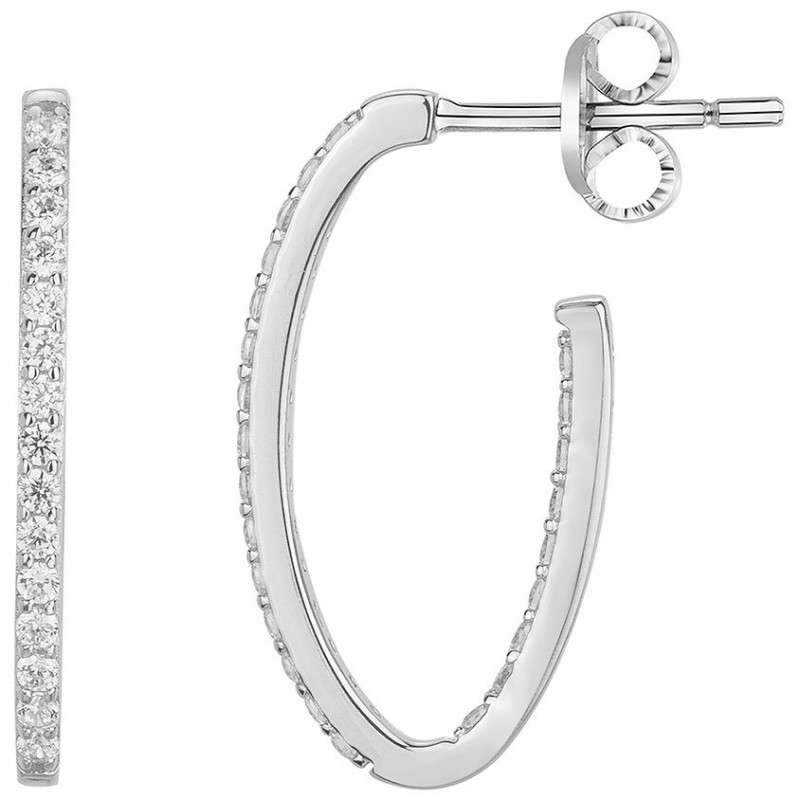 Boucles d'oreilles fantaisie Carador - Argent et oxydes de zirconium blancs