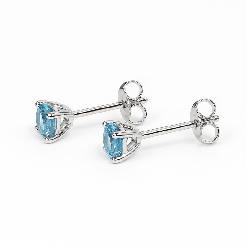 Boucles d'oreilles Femme - Carador - En or blanc, avec topazes