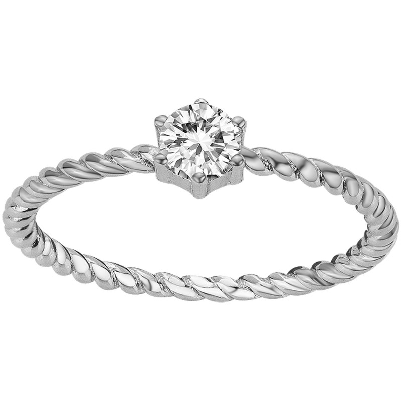 Bague Carador - Argent et oxyde de zirconium - solitaire