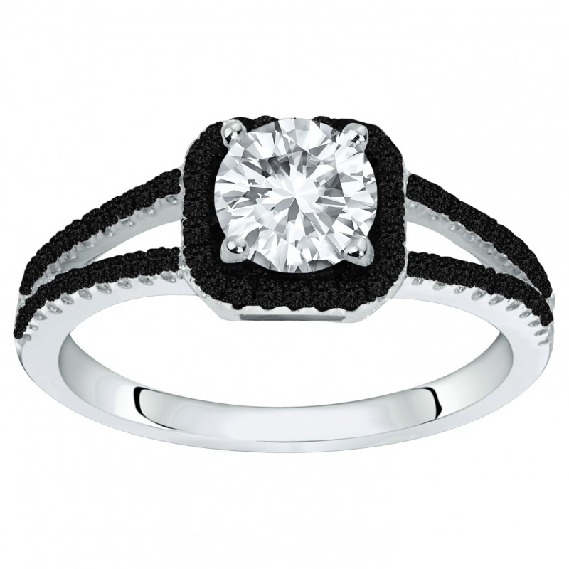 Bague Carador - Argent et oxydes de zirconium noir et blanc
