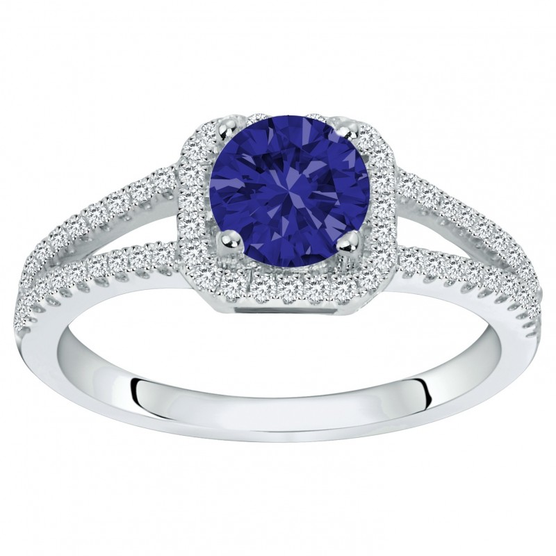 Bague Carador - Argent, Oxydes de zirconium blanc et Spinelle synthétique bleu