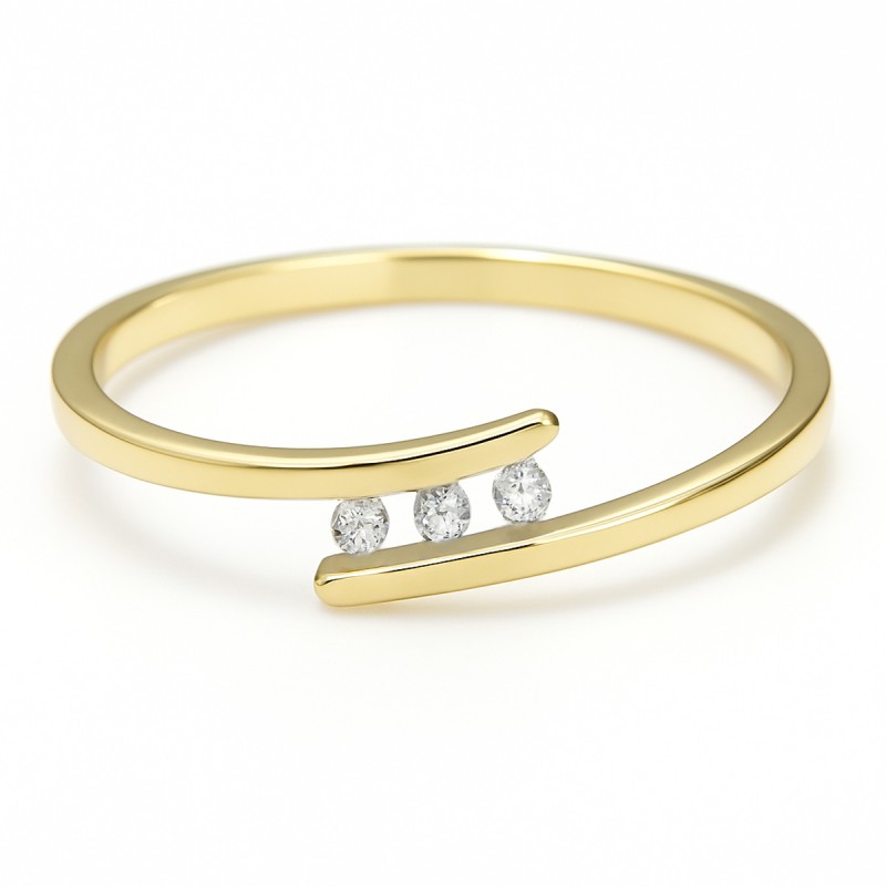 Bague femme -Carador - En or jaune, avec oxydes de zirconium