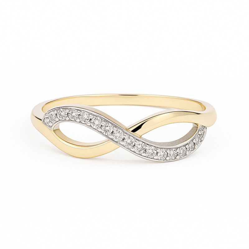 Bague Infini Femme - Carador - En Or bicolore, avec oxydes de zirconium