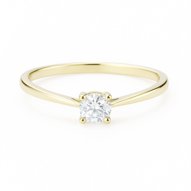 Bague solitaire femme - Carador - En Or jaune, avec oxyde de zirconium