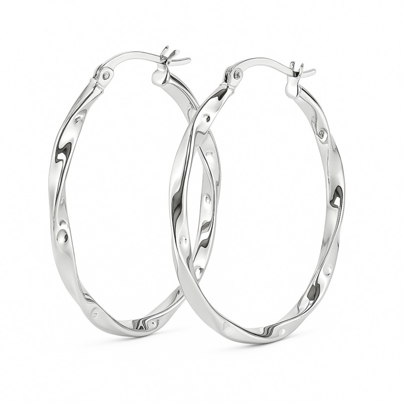 Créoles torsadées Femme - Carador - En argent