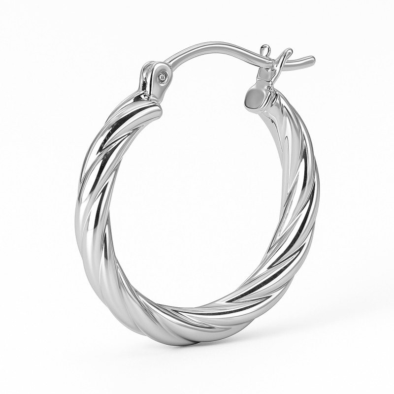 Créoles torsadées Femme - Carador - En argent