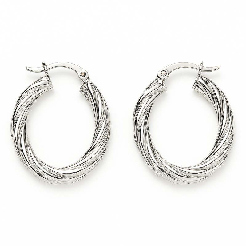 Créoles torsadées Femme - Carador - En argent