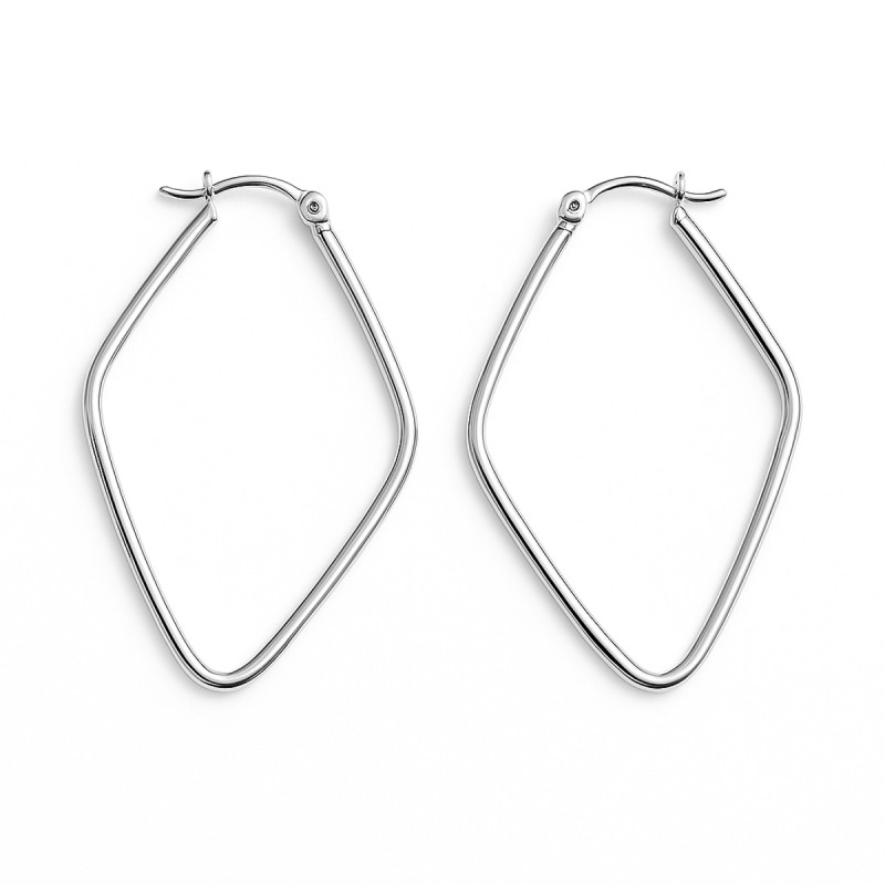 Créoles Femme - Carador - Losange en argent