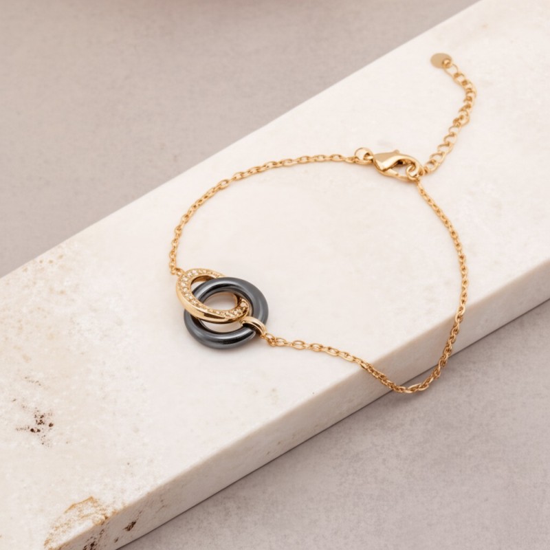 Bracelet BROOKLYN Femme Phebus en plaqué or et céramique
