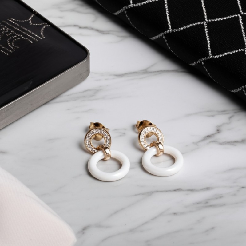 Boucles d'oreilles pendantes femme EMILY phebus en plaqué or avec oxydes de zirconium