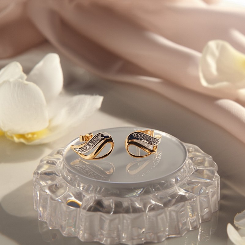 Boucles d'oreilles Carador forme goutte diamant et Or jaune 375/000