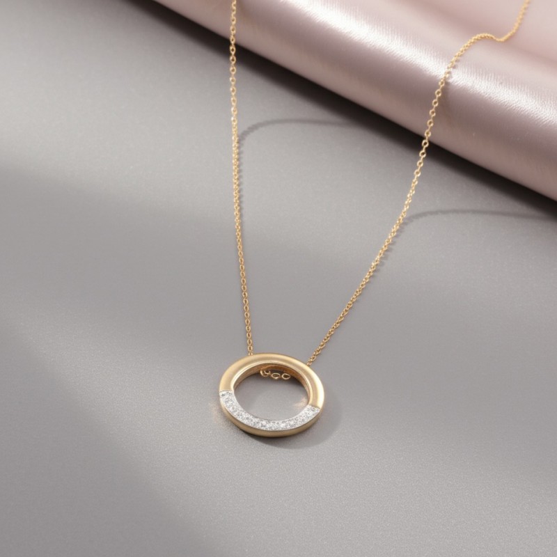 Collier Femme Atelier 17 Bulle bicolore or 375/000 et diamants
