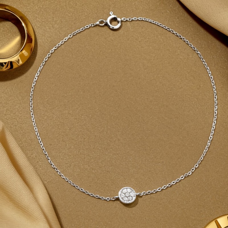 Bracelet Femme Carador cercle diamants 0,03 cts et or blanc 750/000