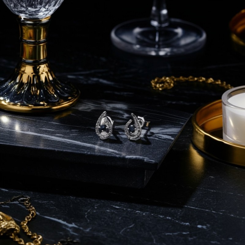 Boucles d'oreilles en or blanc 750/000 CARADOR diamants.