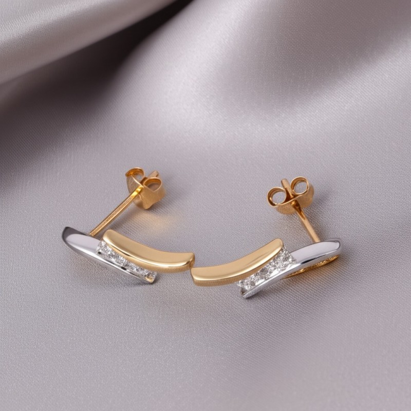 Boucles d'oreilles trilogie et diamants CARADOR