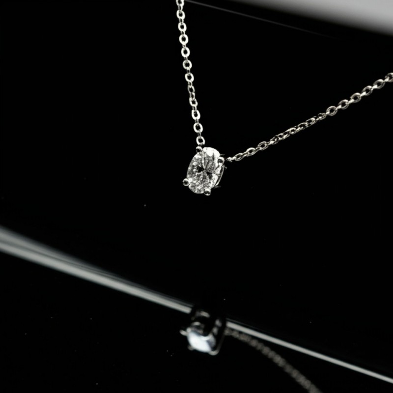 Collier Solitaire carador Or blanc 750/000 et diamant 0,1 cts
