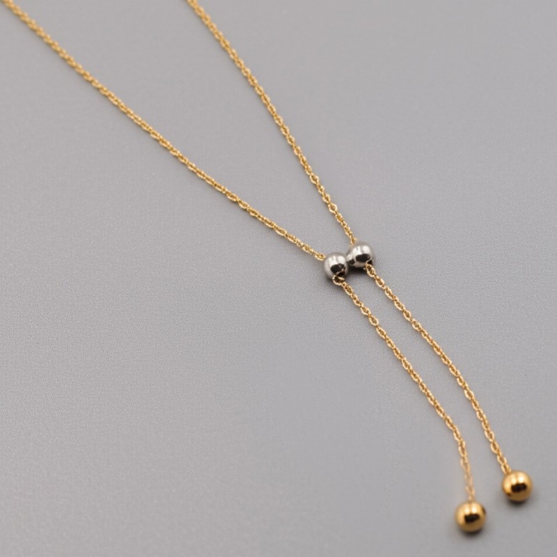 Collier Femme Carador minimaliste billes or 375/000