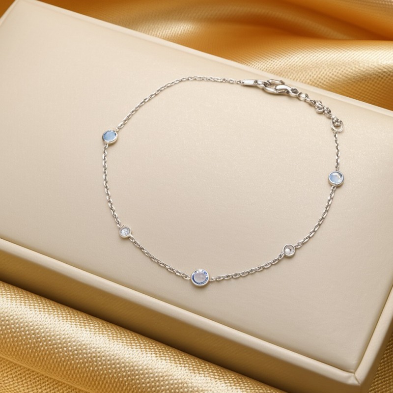 Bracelet argent 925/000 femme Carador oxydes de zirconium et cristaux bleus