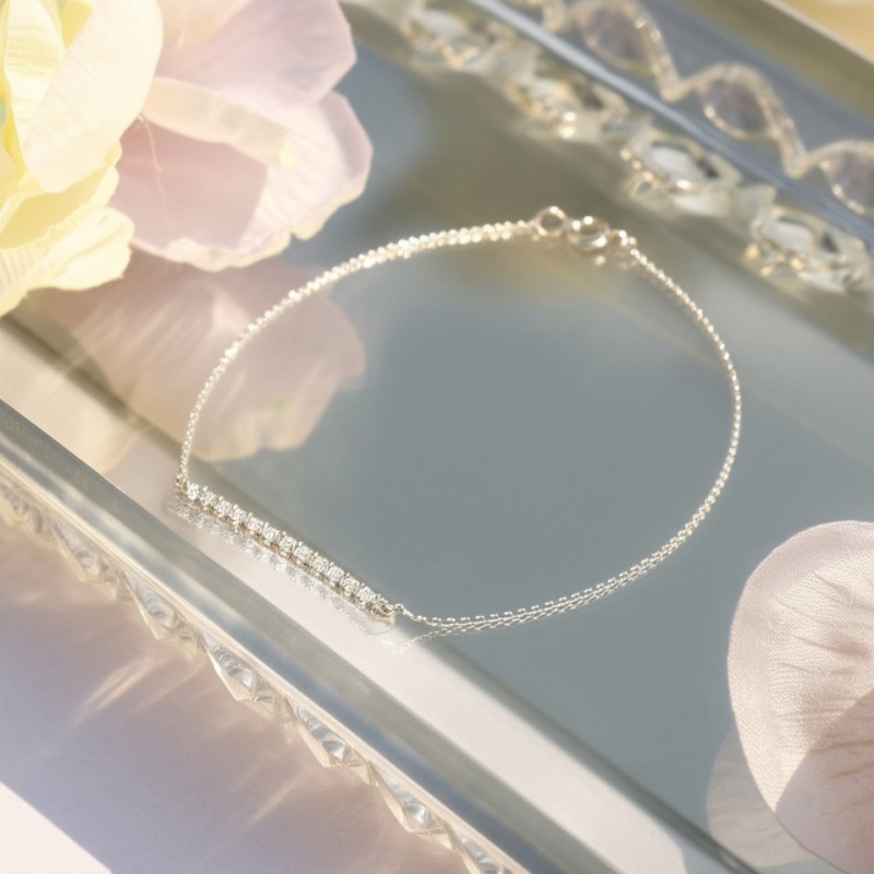 Bracelet Carador Femme en or blanc 375/000 et oxydes de zirconium