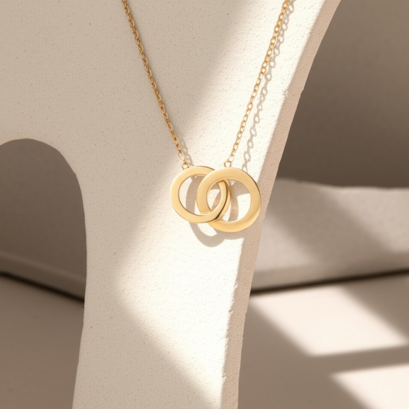 Collier femme Carador disques collection graphique en or jaune 375/000 164CL